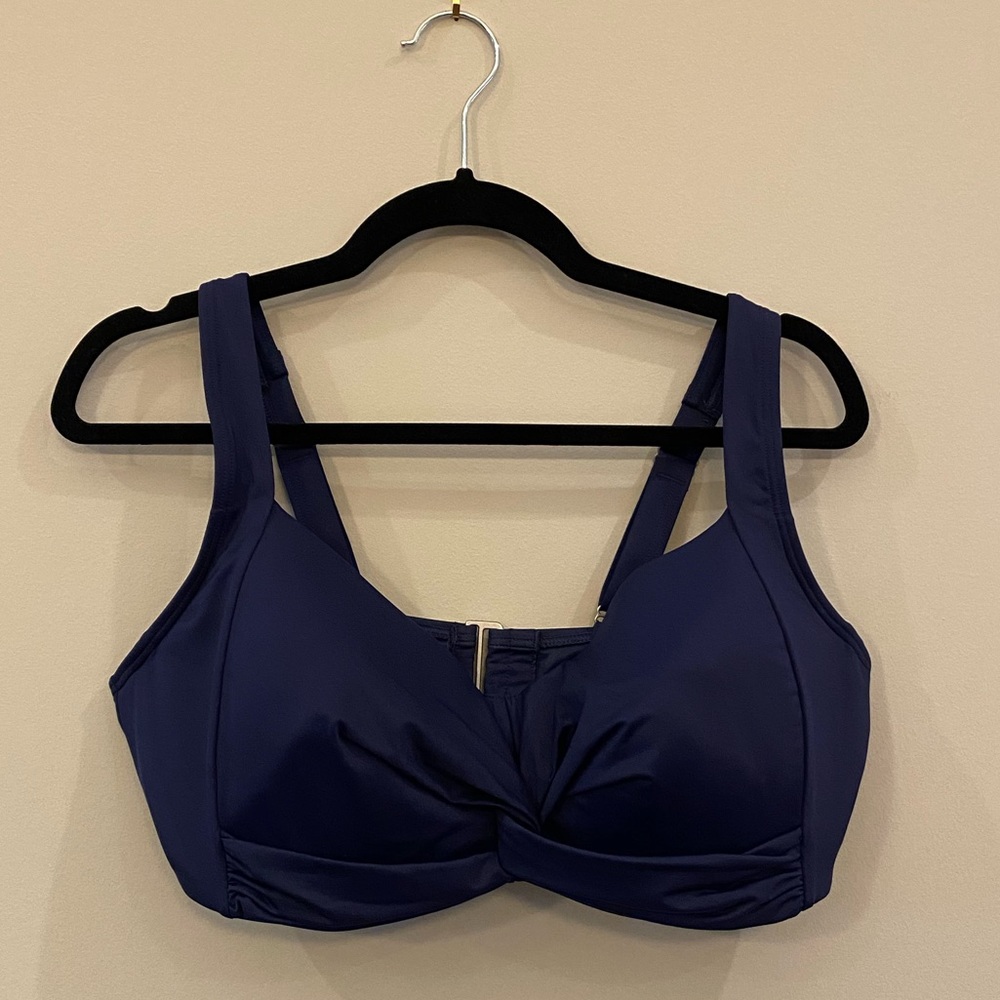 Lands’ End Women's Plus Size DD-Cup Chlorine Resistant Twist Underwire Bikini